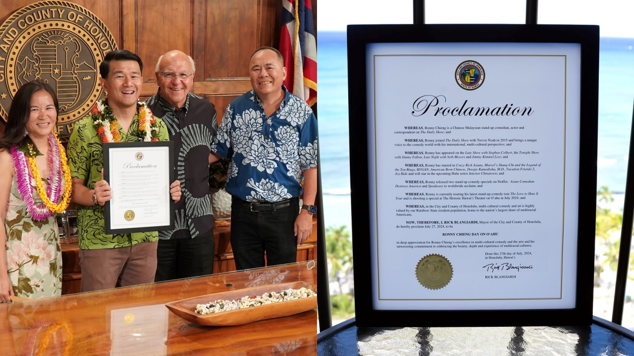 M’sian Comedian Honoured With Official 'Ronny Chieng Day' in Oahu, Hawaii