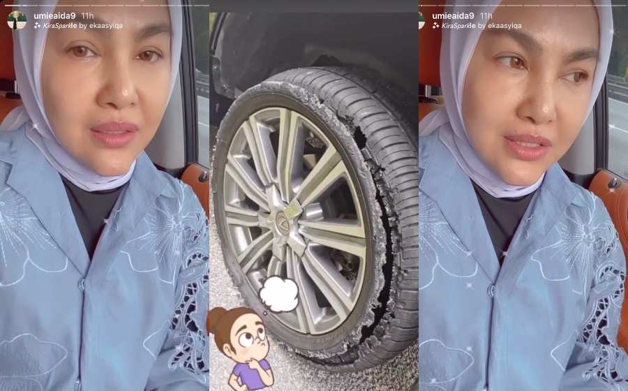 Kereta Hampir Terbabas, Umie Aida Syak Ada Orang Letak Benda Tajam | Artikel | Gempak