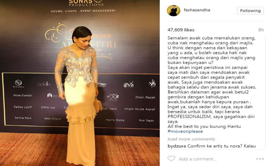 “All The Best To You Burung Hantu,” – Fasha Sandha ...
Fasha Sandha Dan Nora Danish