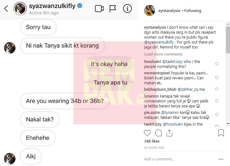 Gadis Dedah Bukti Perbualan Nakal Syazwan Zulkifly Di Instagram Pesan Wanita Berhati Hati Gempak