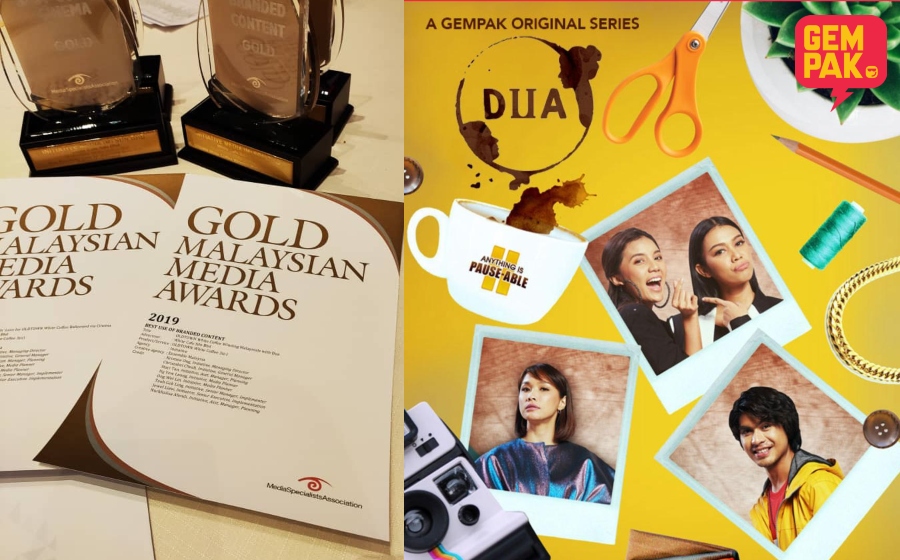 #GempakOriginalSeries - DUA The Series Menang Emas Dalam Kategori 'Best Use of Branded Content' di Malaysian Media Awards 2019!