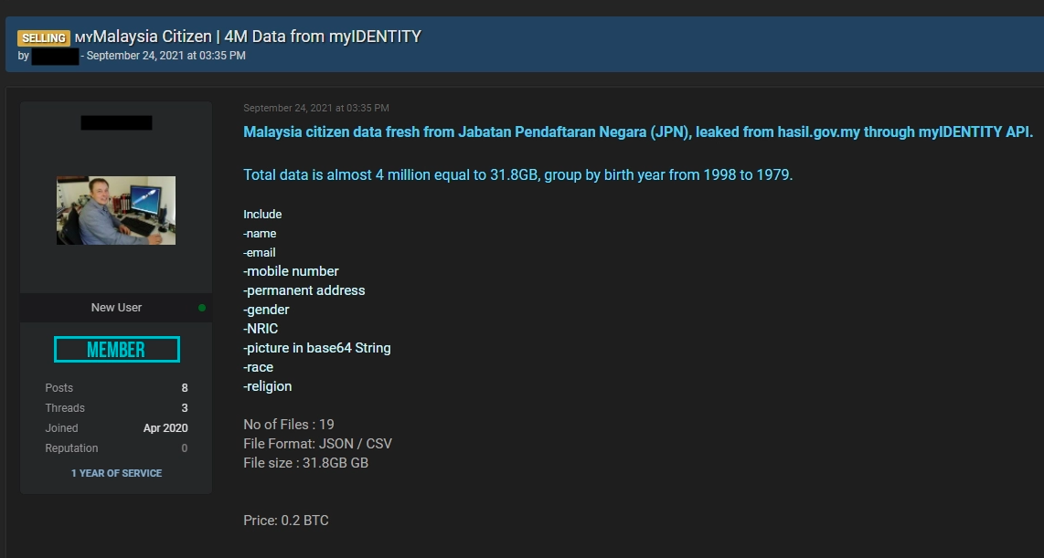 Lowyat.net All your personal data are for sale.