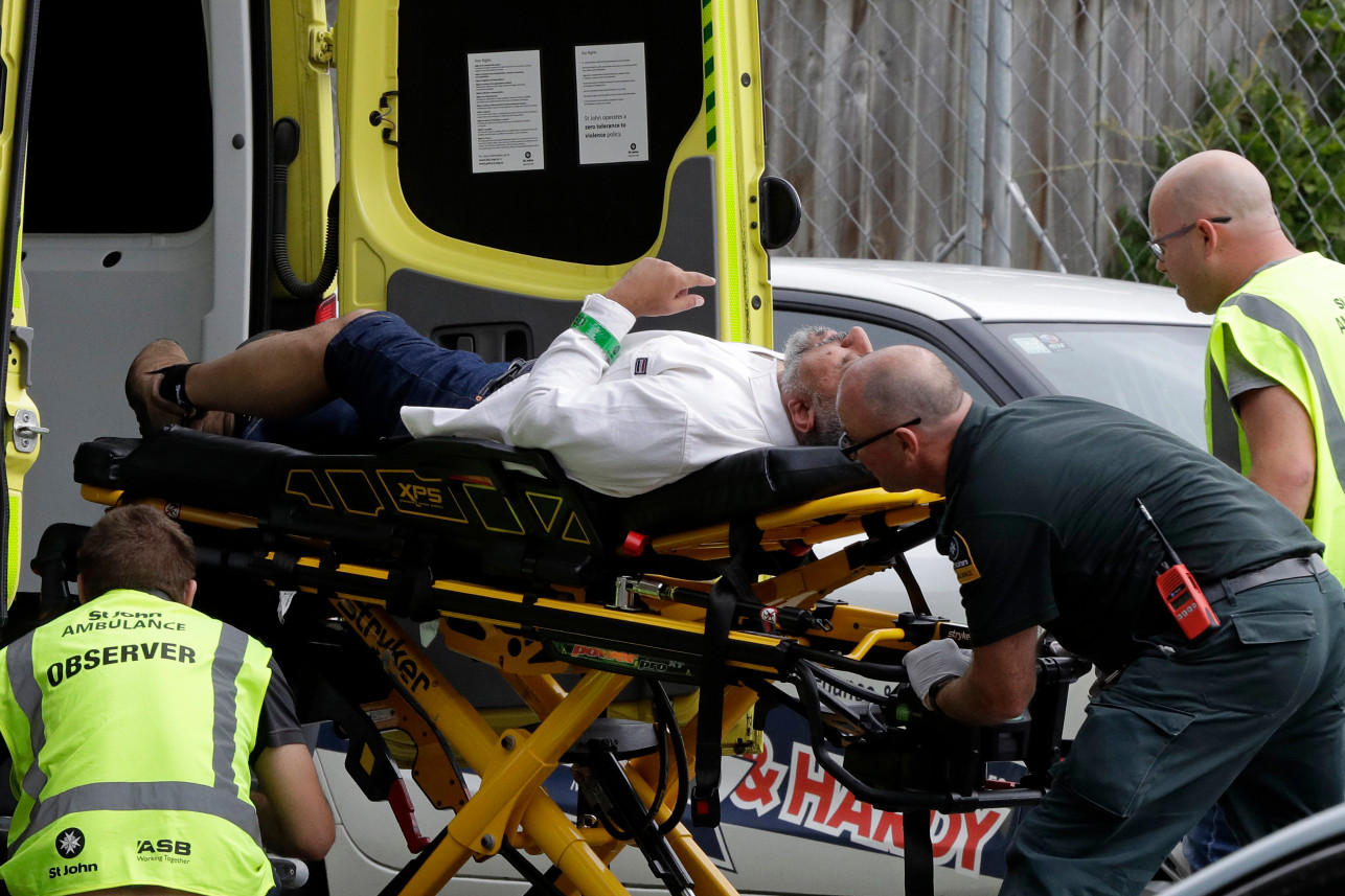 NY Post One of the victims receiving medical assistance.