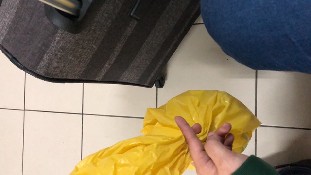 Azraa Maisara My vomit bag which I had to carry to the hospital and dispose it in a designated bin.