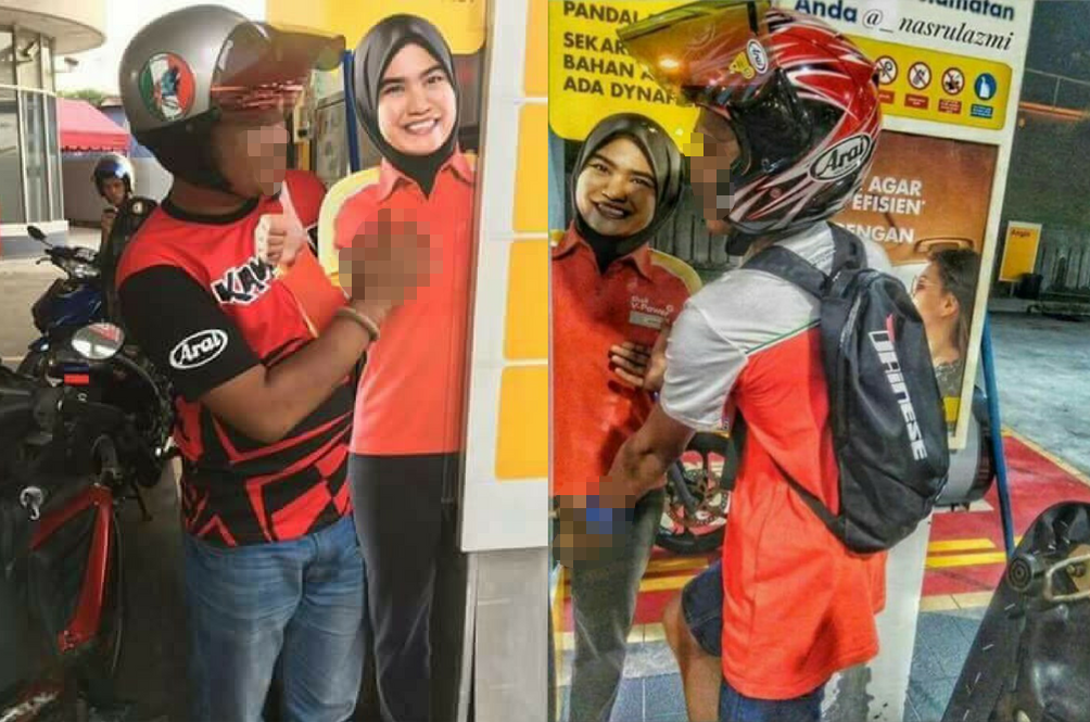 Facebook Individuals in question 'groping' her cutout.