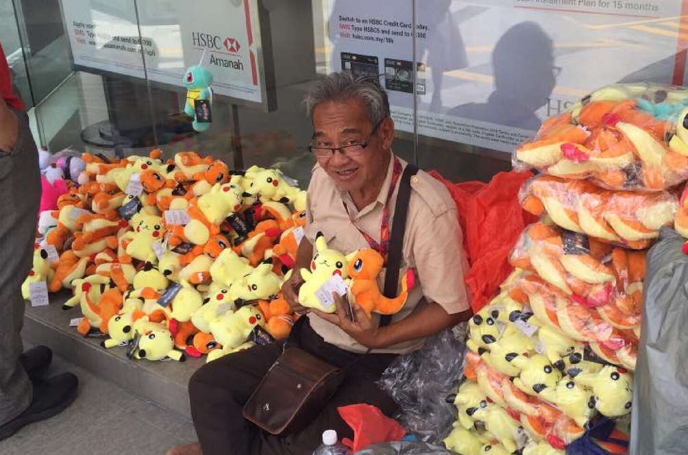 Uncle David and his plushies.