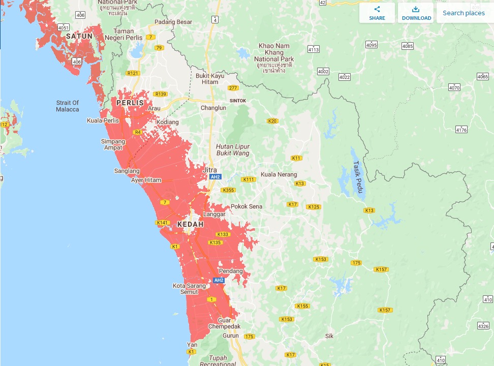 Climate Central Flood Map 2050 Parts Of Malaysia Will Be Underwater By 2050, Study Shows | Rojakdaily