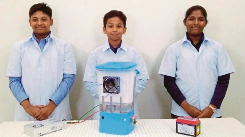 SJK(T) Students Invent Cost-Effective Ayurvedic Air Cooler from Scrap Materials