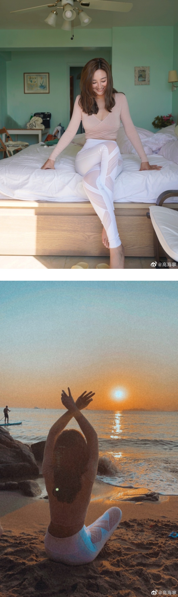 高海宁裸 高海宁露胸、在沙滩上做瑜伽！乍看下像裸上半身... | XUAN