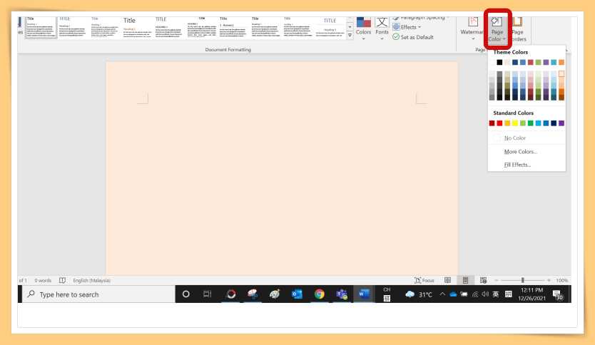 Tips I 每天对着word处理文件 3个步骤把word背景换上喜欢的颜色 Xuan
